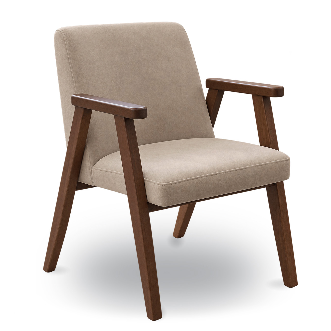 Silla Corinto para comedor con respaldo acolchado y patas de madera maciza.