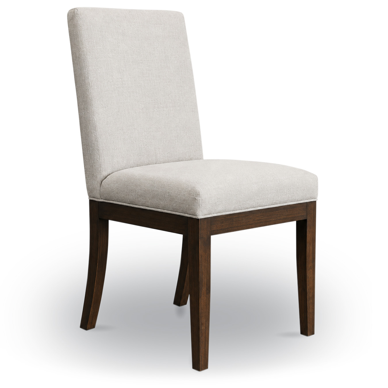 Silla Kadian para comedor con respaldo anatómico acolchado y patas de madera maciza.