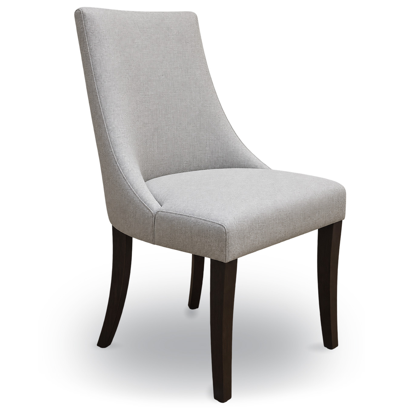 Silla de comedor Galery 1 tapizada en tela gris con estructura de madera - Aragon Muebles
