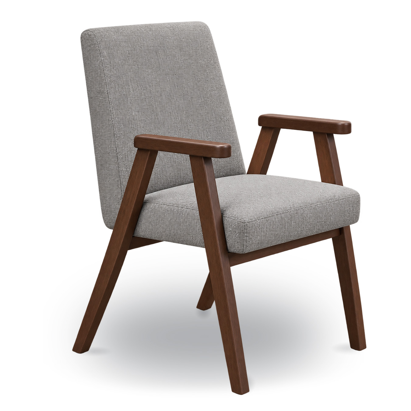 Silla Corinto para comedor con tapizado acojinado y patas de madera maciza.