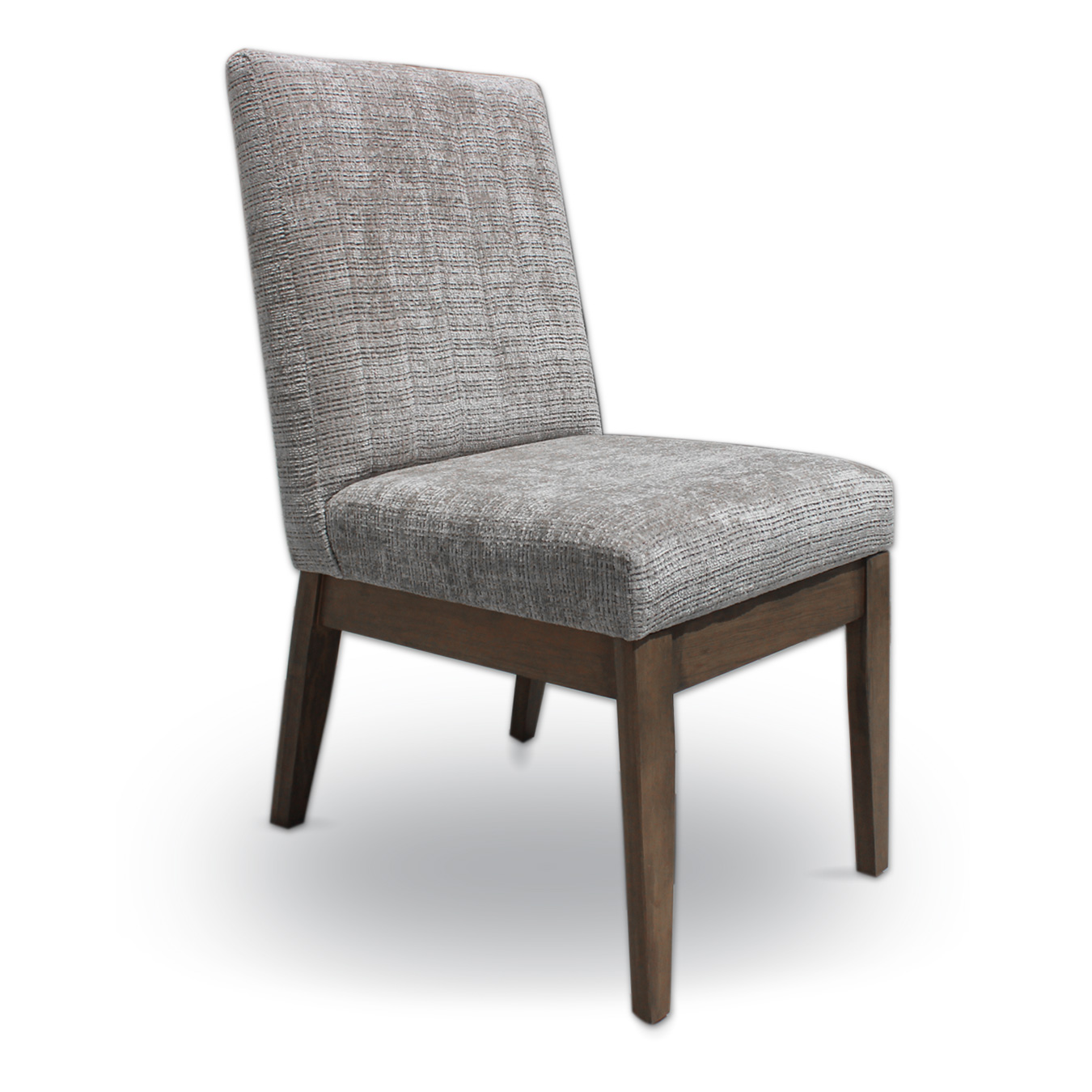 Silla Dubái con gajos acolchados en el respaldo y patas de madera maciza para comedor.