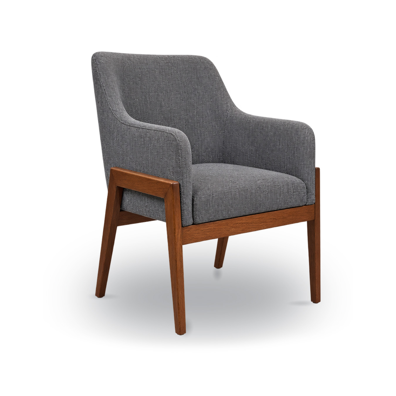 Silla Roma de comedor en madera con asiento acojinado tapizado en tela