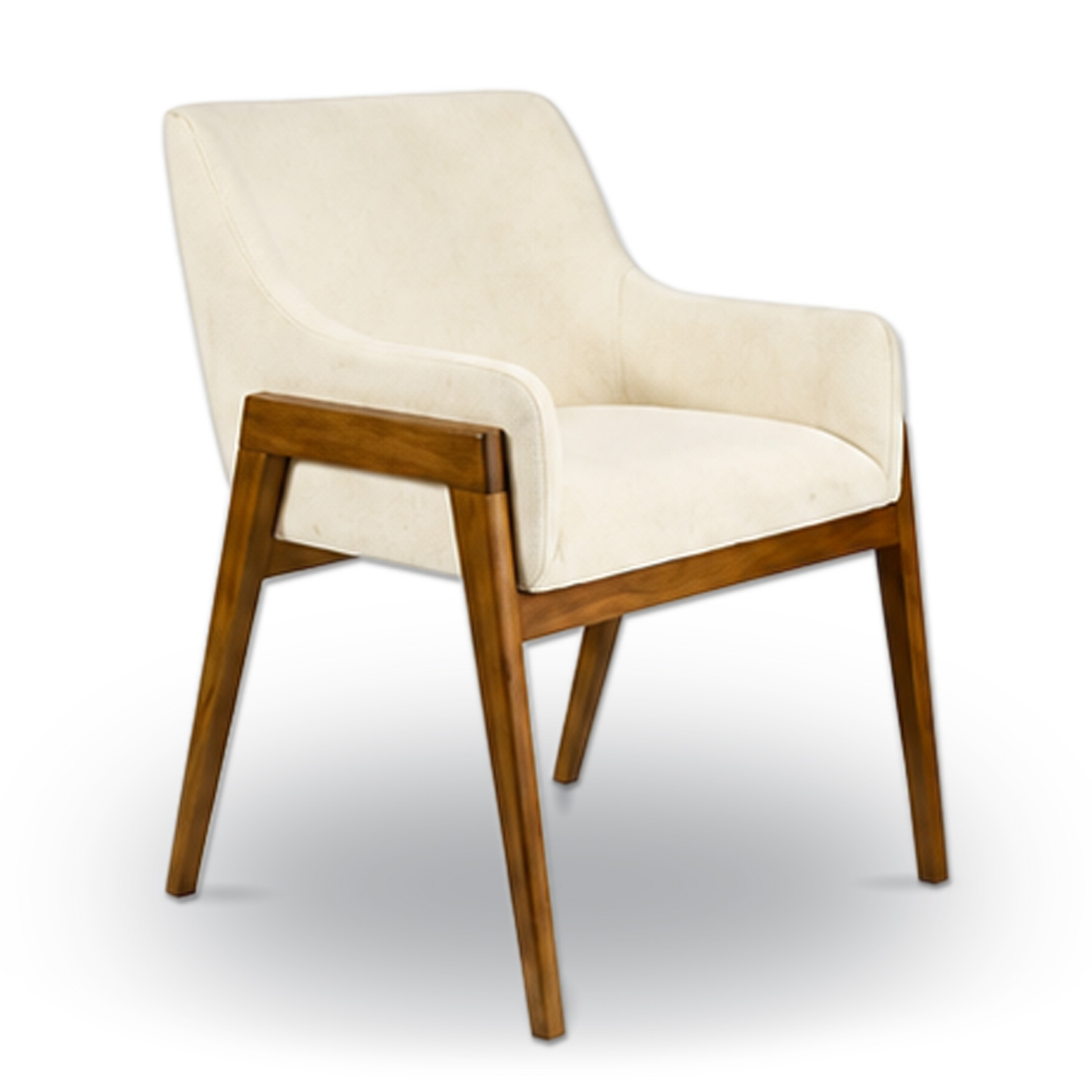 Silla Bretania de comedor moderna en madera con asiento acojinado