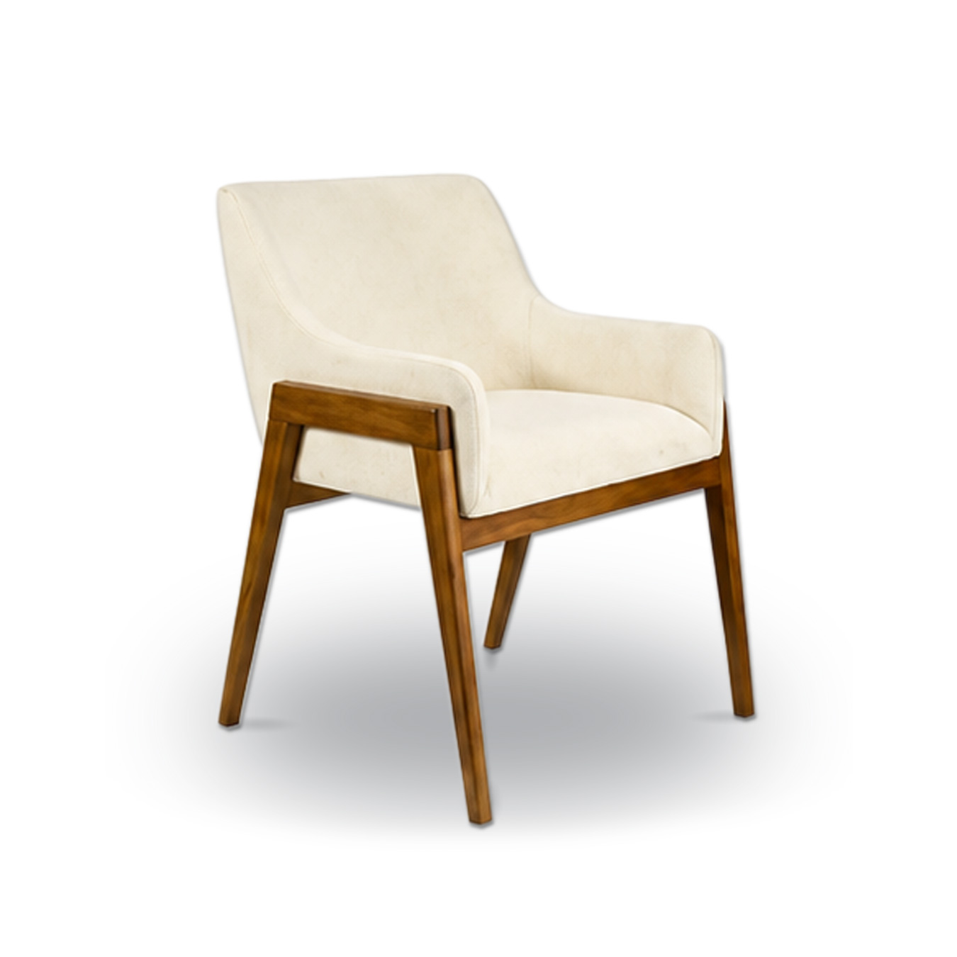 Silla Bretania de comedor moderna en madera con asiento acojinado